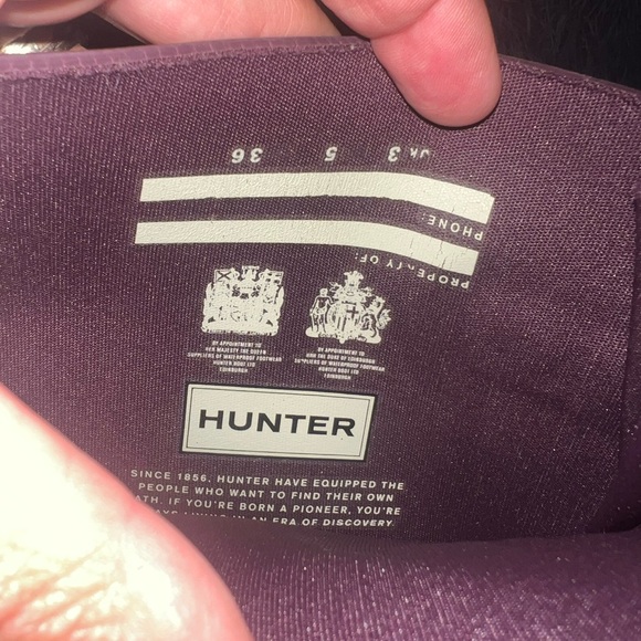 HUNTER Original Purple Gloss Tall Rubber Rain Boots Big Girls Size US 5B EU 37 - Picture 9 of 13